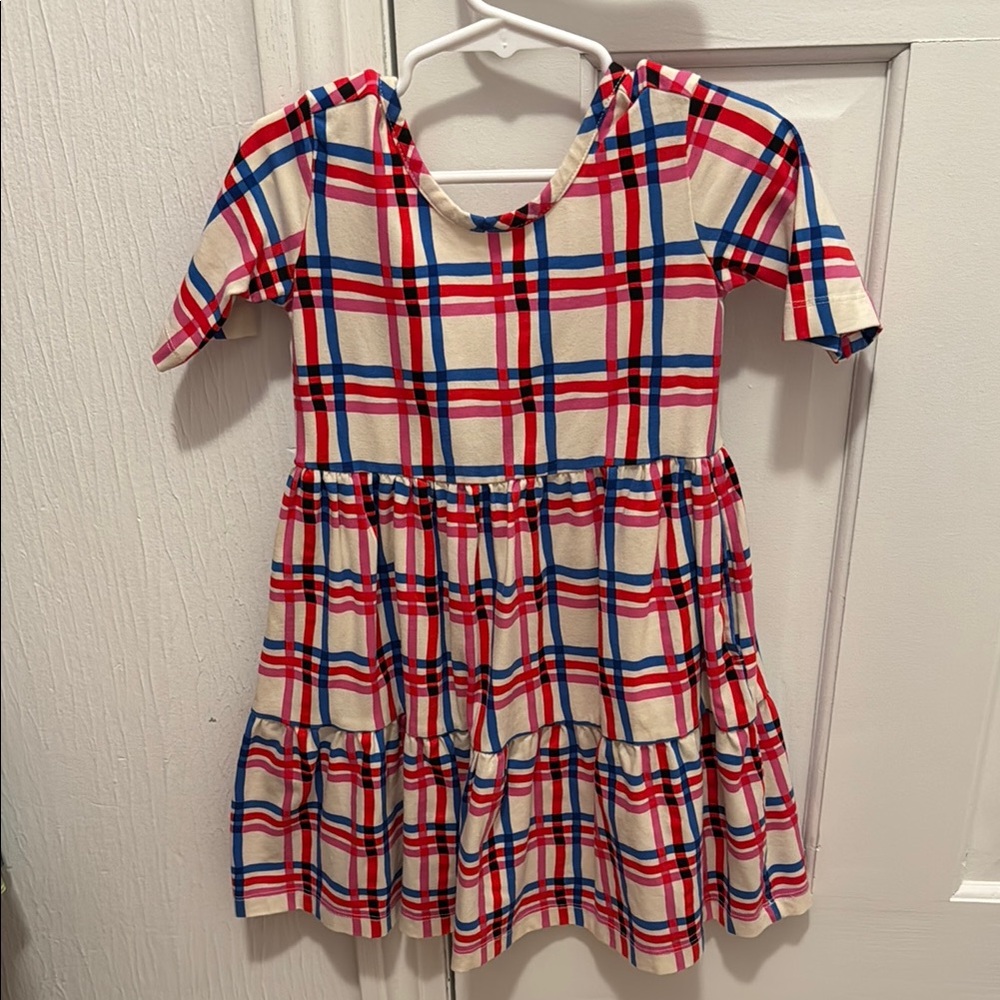 Plaid  Kids Dress - Red, Blue, White